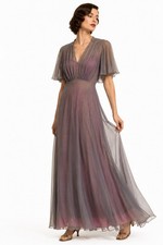 vintage 30s SILK CHIFFON evening gown dress MEDIUM original slip dark romantic