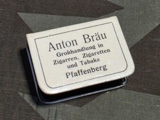 Original WWII German Advertising Match Safe Anton Br&auml;u 1930s 1940s Vintage Case