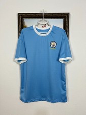 Manchester City 125 Years Football Blue Shirt Soccer Mens Jersey Trikot Size L