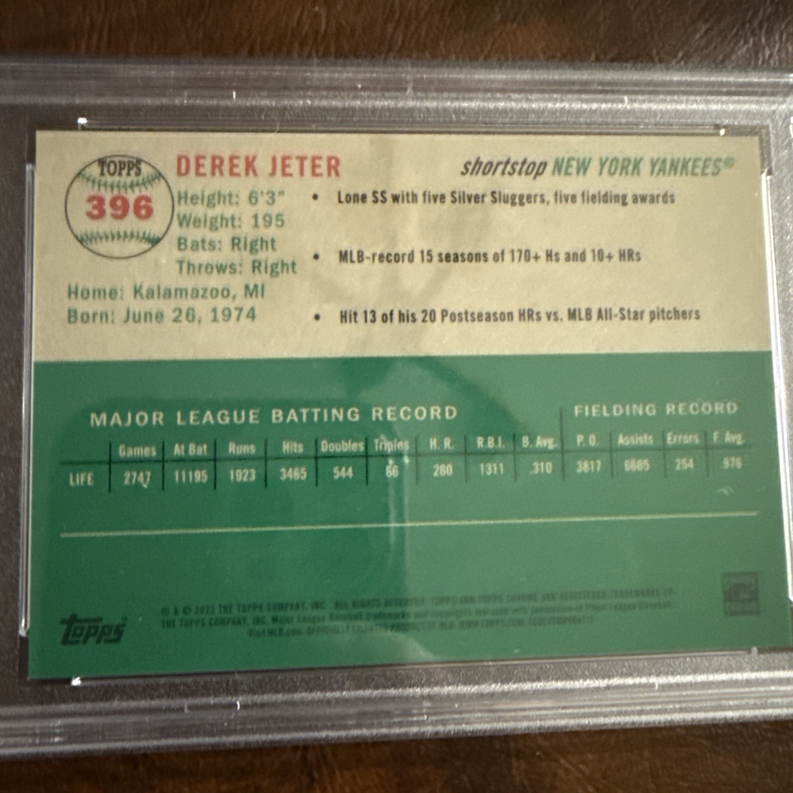 2023 Topps Chrome Platinum Anniv  DEREK JETER Orange Refra /25 PSA 10 POP 3 #396 view 14