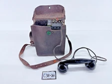 WWll Signal Corps U.S Army Field Telephone EE-8-B Leather Case Willys Jeep MB