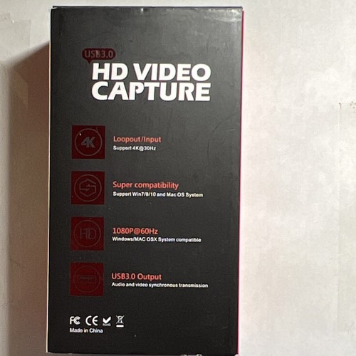 Mirabox HSV321 USB 3.0 HD Video Capture 4K Input 1080P 60Hz HDMI Pass-through