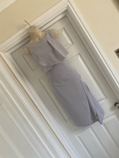 EXQUISITE COAST SIZE 10/12 USA 6 PASTEL BLUE DRAPED & FIT SHIFT PARTY DRESS