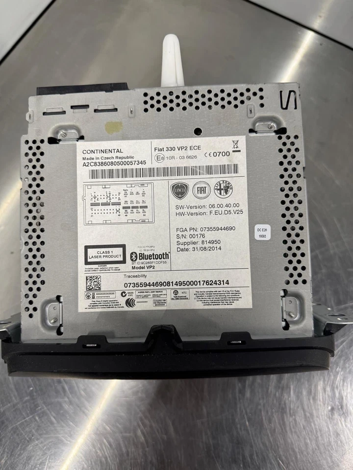 FIAT 500L 2012-17 AUTORADIO STEREO  07355944690 COMPLETO DI CODE DI SBLOCCO - Immagine 3 di 3