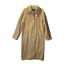 Pendleton 3/4 Length Wool Tan Trench Coat Pink Lined Women's Size 10