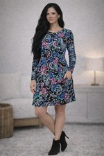 VTG David Warren Dress Size 6 Floral Office Sheath Tiered Whimsygoth