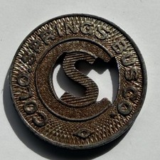 Colorado Colorado Springs Bus Co. One Fare Steel Token Trolly 121311