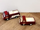 X2 Vintage 1970s Toy Tonka Red Econoline pickup trucks Pressed Steel Bundle
