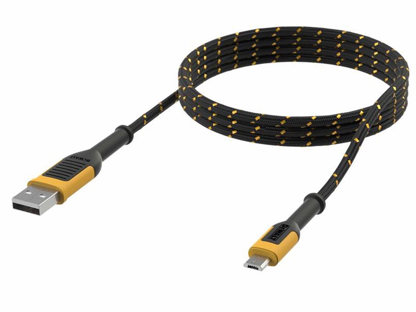 Dewalt 1.8M USB A to Micro Reinforced Charging Cable