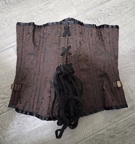 Burvogue Steampunk Underbust CORSET Waist Cincher Metal Clasps Women's Medium