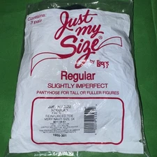 Just My Size 3x Very Navy Blue Pantyhose By Leggs Vintage