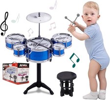 Kids Drum Set for Toddlers with 5 High Drums Lights