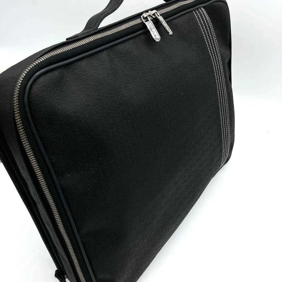 【LOEWE】Briefcase Repeat Anagram PVC Black Women's Pre-Owned From Japan - Image 4 of 4