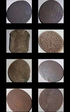 Pressed Elongated Smashed Penny Lot Of 8 Large Cent Flying Eagle Indian Head IHC