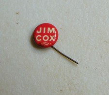 James Cox 1920 campaign pin button political