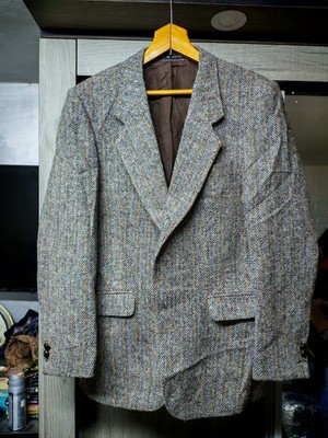 Vintage Harris Tweed pure wool handwoven classic hunting jacket