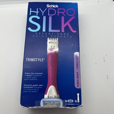 Schick Hydro Silk TrimStyle Razor & Pubic Hair Trimmer, Waterproof, Pink