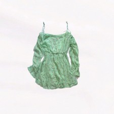 Asos Swim Mint Green Romantic Floral Off Shoulder Flowy Sheer Dress Coverup Sz 0