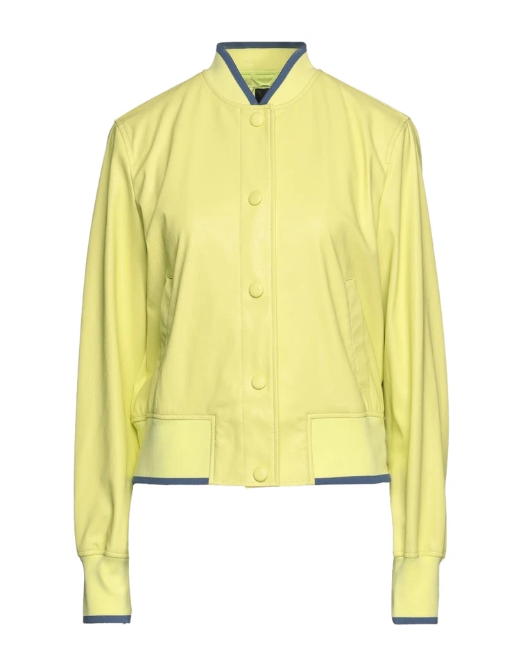 RRP€235 ARMANI EXCHANGE Bomber Jacket L PU Leather Popper Front Ribbed Neck - Image 3 of 4