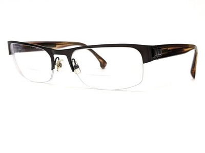 Republica BR Chile Rectangle Half Rim Eyeglasses Frames: Dark Brown / 58-20-143