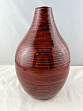 Bamboo Lacquerware Lidded Vase in Oxblood Red — listing 4