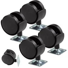 4 Pack 2 Inch Plastic Furniture Casters, Nylon Swivel Plate Casters with Brakes