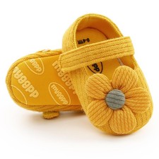 Infant Baby Girl Flower Mary Jane Flats Princess Dress Shoes Soft Newborn Cri...