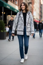 Isabel Marant Ioline Boiled Blazer Jacket Womens 38 Gray Wool Cozy Notch Lapel