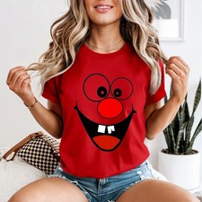 Damen-T-Shirt Red Nose Day 2026 Comic Relief lustig rotes Gesicht Tee Top