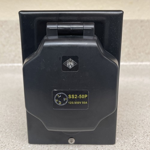 50 Amp Generator Inlet Box,125/250 Volt,NEMA SS 2-50P Power Inlet Box 3 Prong