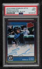 2018 Panini Donruss Optic Black Prizm 13/15 Ronald Acuna Jr PSA 9 MINT Auto 1q7