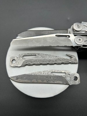 Tactical Damascus Upgrade Combo for Leatherman Surge   VG10 Main Knife & Wood Sa