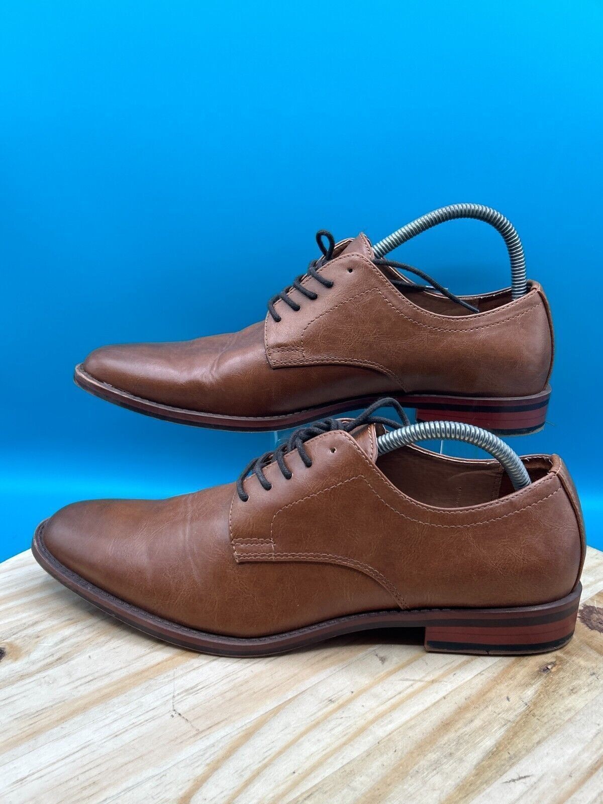 SAOLA Abito uomo Goodfellow & Co taglia 9 marrone punta mandorla basso stringato regolabile