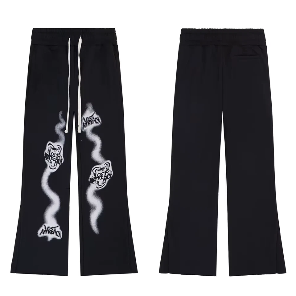 Lost Intricacy Negro Estrás Cremallera Sudadera con Capucha Pantalones de Calle Para Hombre Conjuntos Foto 3 de 4