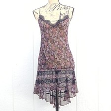 Victoria's Secret Sheer Slip Dress S Paisley Floral Nightie Flowy Y2K Festival