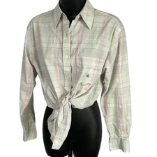 Vintage Ralph Lauren Pastel Plaid Long Sleeve Button Down Shirt Cotton 4