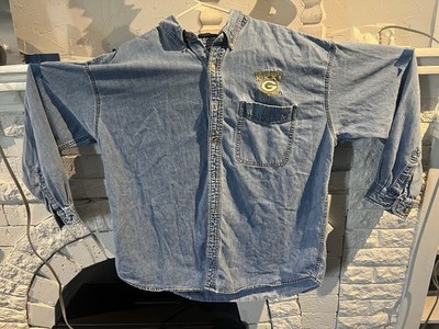 Men s Denim Long Sleeve Xl Lee Greenbay Packers Button Up Shirt