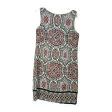 Classic Shift Dress Size 14 Stretchy Paisley Multicolor Resortwear Vacation
