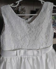 Girl's Bridal Flower Girl Baptism Dress White Size 4/5 4 Layer Skirt
