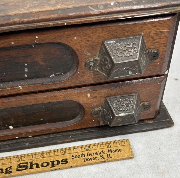 sewing thread box 2 drawer general store counter display 1890 original antique