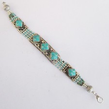Bracciale vero turchese stile vintage gioielli delicati artigianali fatti a m...