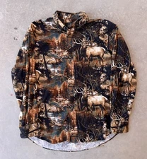 RedHead Shirt Size Medium AOP Deer Buck Long Sleeve Button Up Hunting Nature