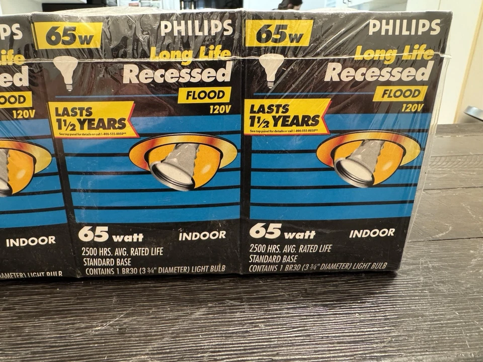 3-Bulb Pack Lot - Philips Long Life Recessed Indoor Flood Light 65W BR30 - Image 2 of 4