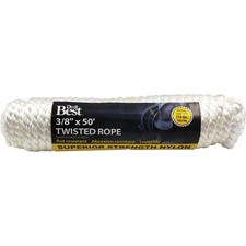 Do it Best 3/8 In. x 50 Ft. White Twisted Nylon Packaged Rope 729297 SIM Supply,