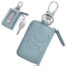 Veisen Smart Key Case For Men And Women, Initial Embossed, Clear Window, Key Ho_