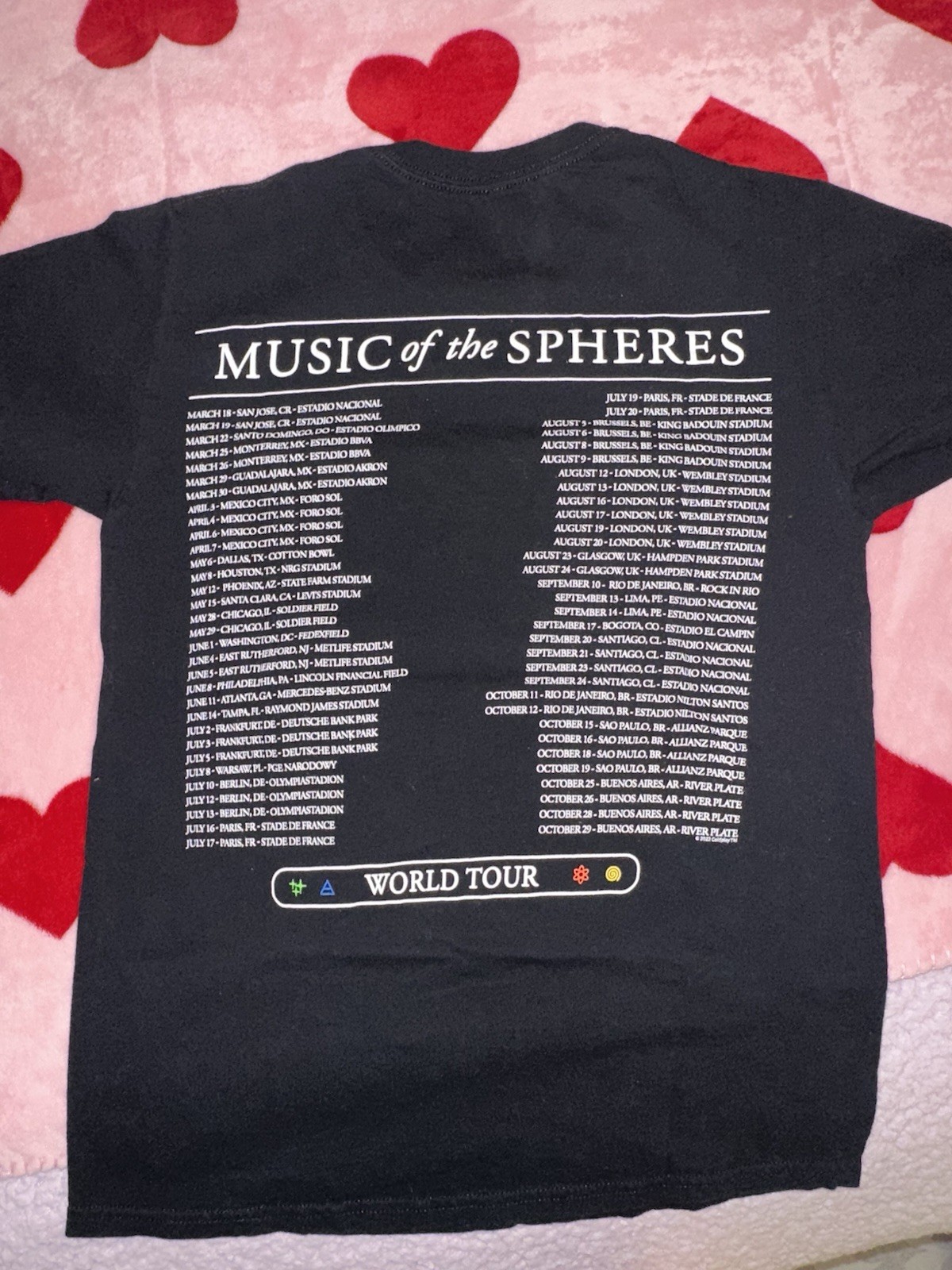 MUSIC OF THE SPHERES PLANET HOODIE, TSHIRT SIZE SMALL WITH FREE BRACELET /BUNDLE