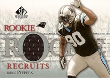 2002 SP Legendary Cuts JULIUS PEPPERS Rookie Memorabilia Card Carolina Panthers. rookie card picture