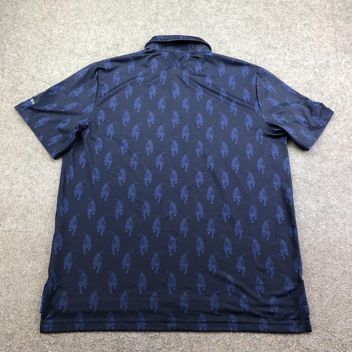 RLX Ralph Lauren Polo Shirt Mens Large Blue Tiger Pelican Hill