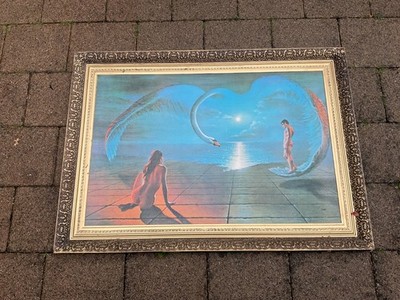 STEPHEN PEARSON 70er VINTAGE DRUCK ''FLÜGEL DER LIEBE'' ORIG GOLD KUNSTSTOFFRAHMEN!!