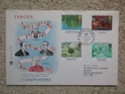 1985 COMPOSERS STUART FIRST DAY COVER, ROYAL MILITARY SCHOOL OF MUSIC BF 2128 PS
